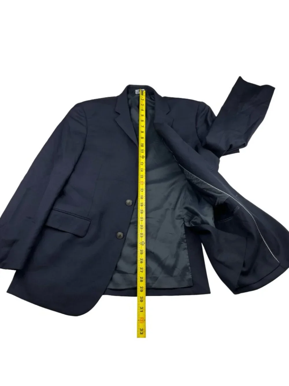 Jos A Bank Men’s 100% Wool Silver Metal Buttons 2-Button Blazer Navy • 40R